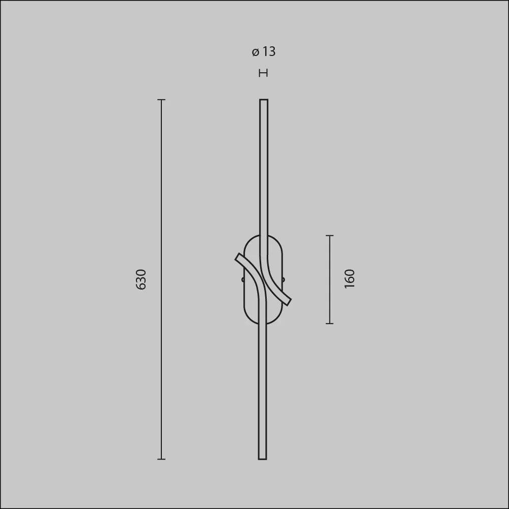 Aplica perete din Metal Alama H63xL8.6cm Renaissance