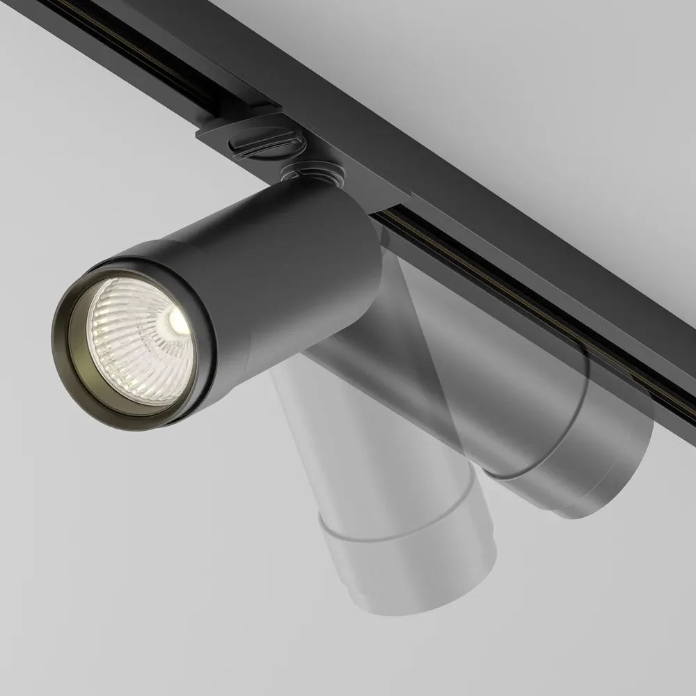 Spot dimabil pentru sina Unity din Aluminiu Negru H16xD5.5cm IP 20 12W 900lm 3000k Focus Zoom