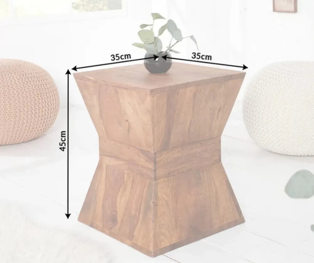 Masuta laterala din Lemn de sheesham Maro L35xH45cm Pyramid