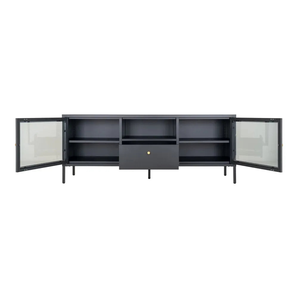 Comoda TV din Metal Negru L150xH60cm Dalby