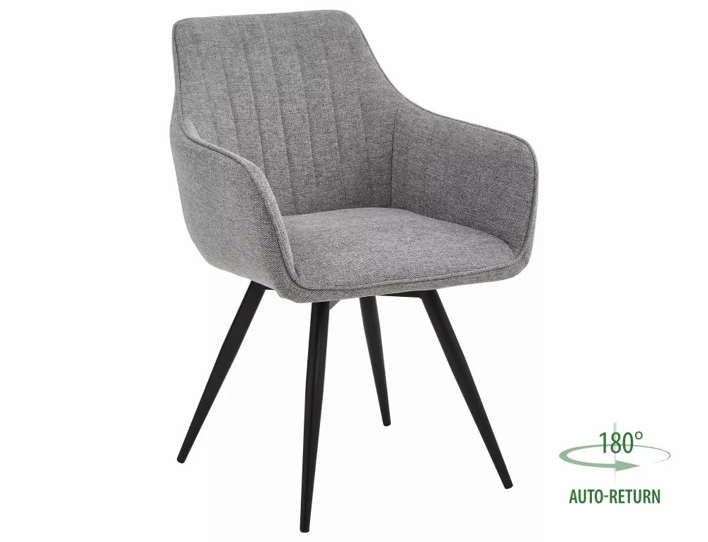 Set 2 scaune din Stofa Gri si Metal Negru Hx84Lx56xA58cm Ballo