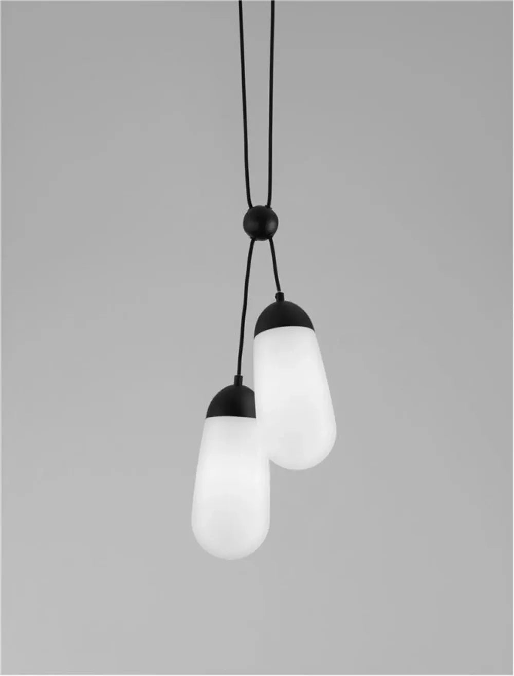 Lustra structura din Metal Negru si abajur din Sticla Alb H150xL25.2cm IP20 BLAKY