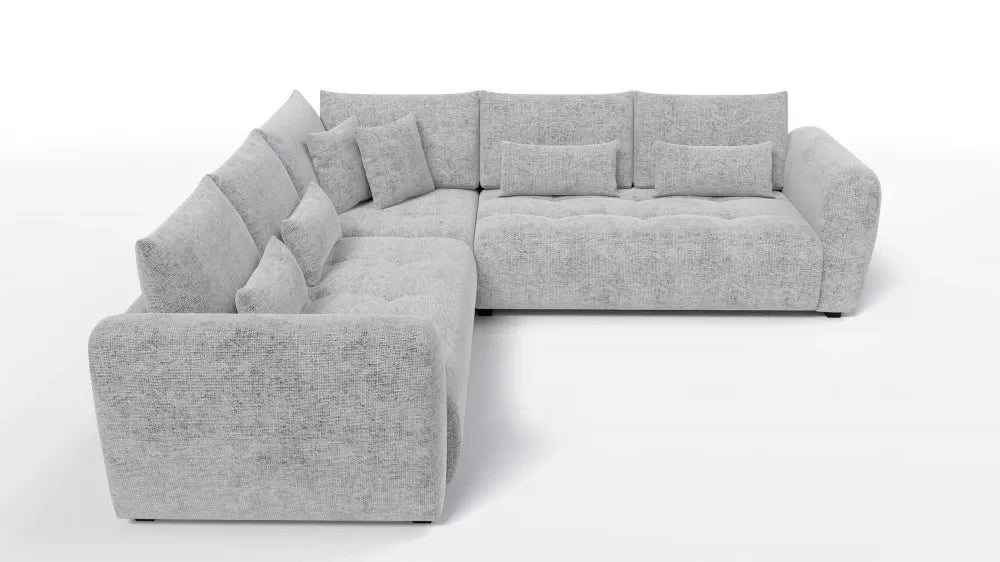 Coltar simetric tapitat cu Chenille Sajma 20 Gri deschis L306x306cm Trezzo