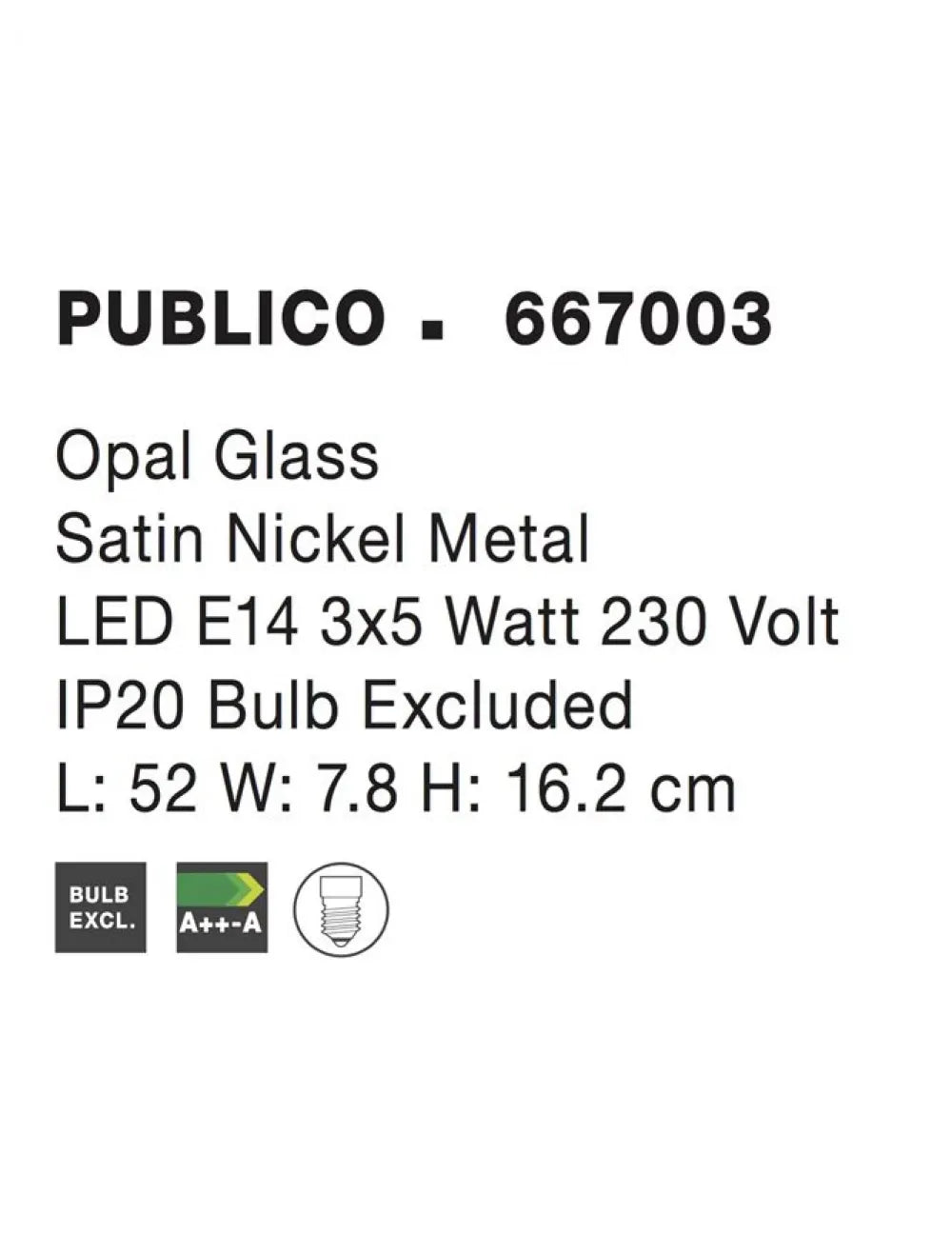 Plafoniera cu spoturi structura din Metal Argintiu si abajur din Sticla Alb H16.2xL52cm IP20 PUBLICO