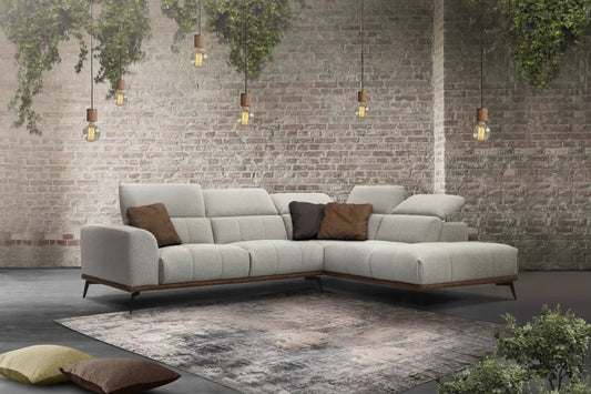 Coltar in forma de L personalizabil cu sezut retractabil L288cm Davos