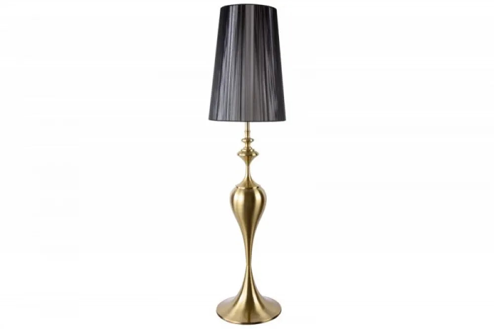 Lampa de podea din Metal Auriu si Textil Negru H160xD40cm Lucie