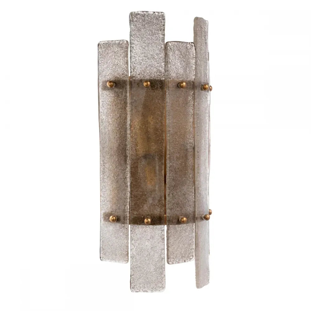 Aplica de perete din Metal Alama atichizata si Sticla Transparent H40xL19cm Caprera Eichholtz