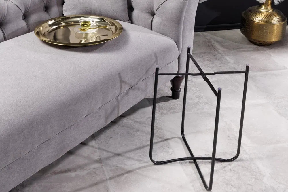 Masuta laterala din Metal Negru L40xH49cm Casablanca