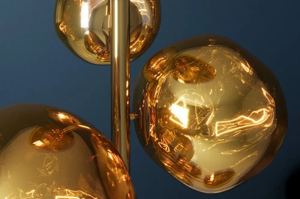 Lampa de podea din Metal Auriu si Sticla Auriu L50xH168cm LIQUID DIAMOND
