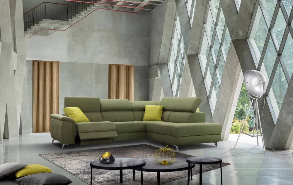 Coltar personalizabil cu recliner in forma de L 297cm Fabien