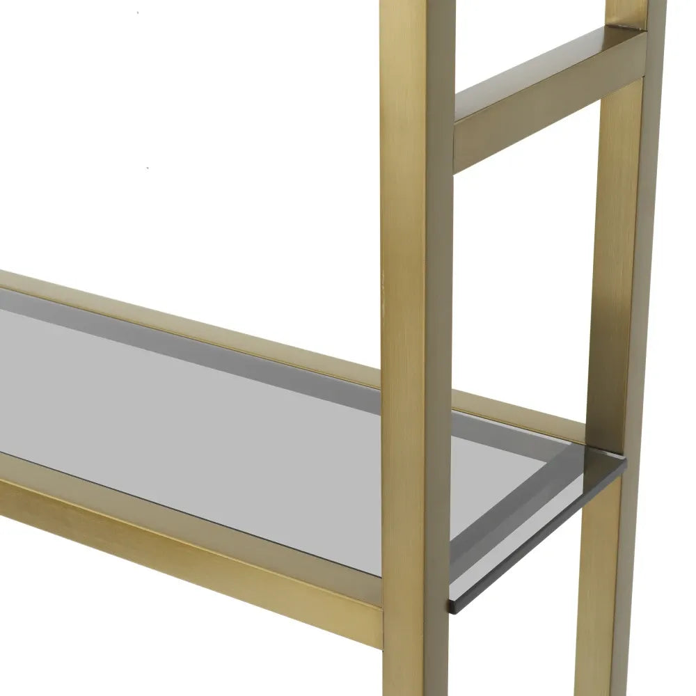 Etajera din Sticla Fumuriu si Metal Alama L35xH240.5cm Corrado II Eichholtz