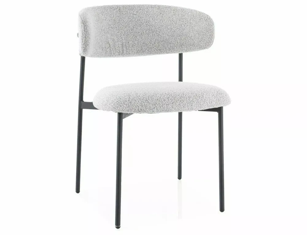 Set 2 scaune din Stofa Bej deschis si Metal Negru Hx80Lx56xA58cm Elton