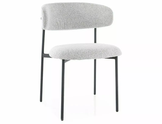Set 2 scaune din Stofa Bej deschis si Metal Negru Hx80Lx56xA58cm Elton