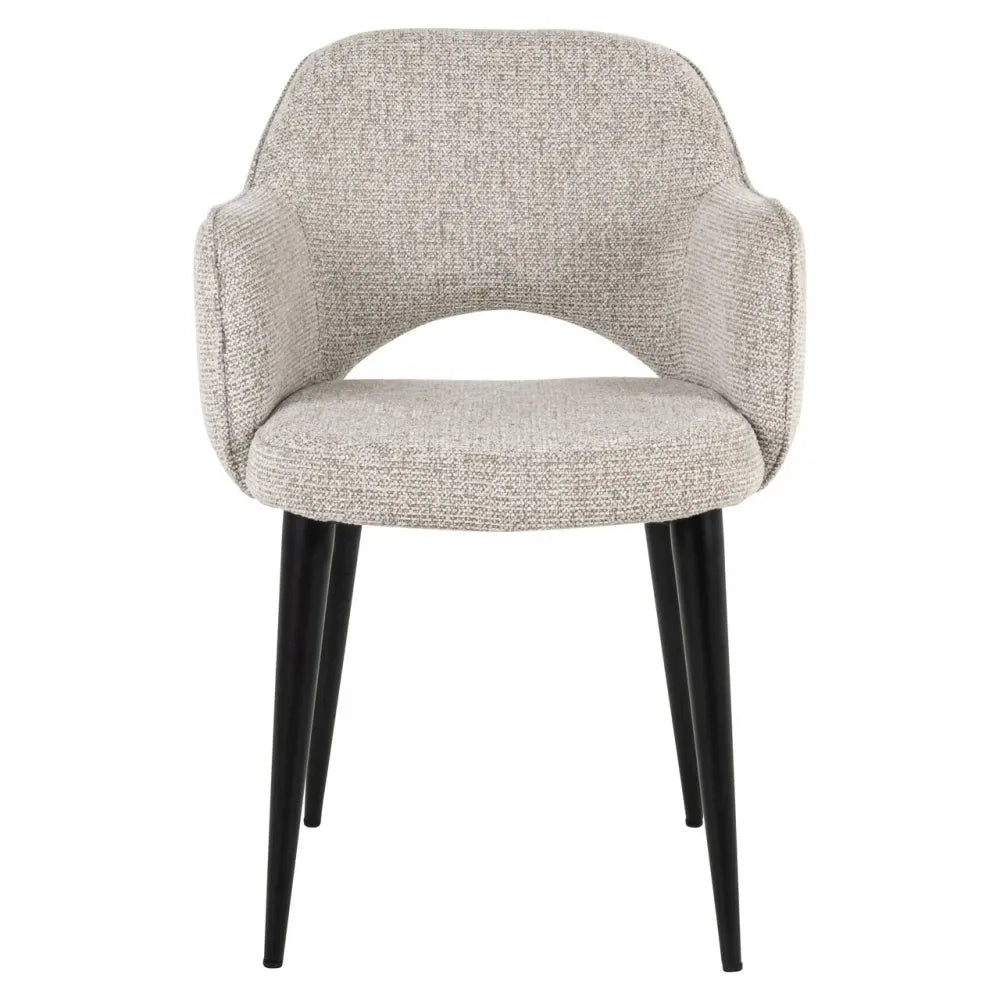 Scaun din Stofa Bej si Metal Negru L60xH85cm Giovanna Richmond interiors