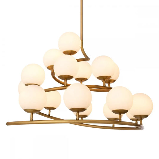 Candelabru din Metal Alama atichizata si Sticla Alb H52xL105cm Brissac Eichholtz
