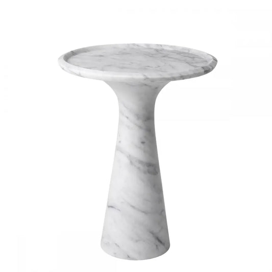 Masuta laterala Rotunda din Marmura Alb D46.5xH60cm Pompano Eichholtz