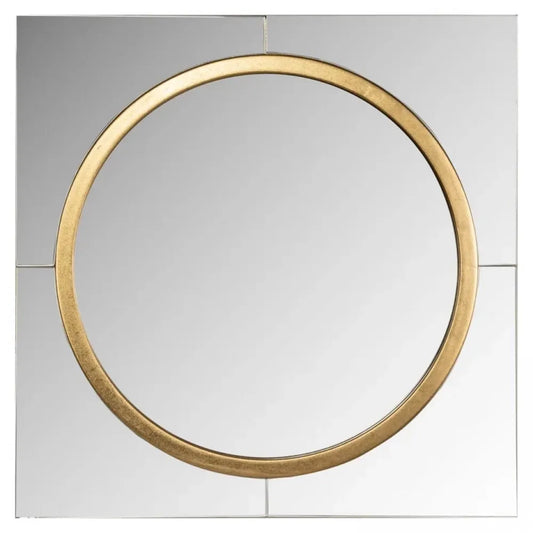 Oglinda patrata cu detalii metalice aurii H51xL51cm Briana Richmond Interiors