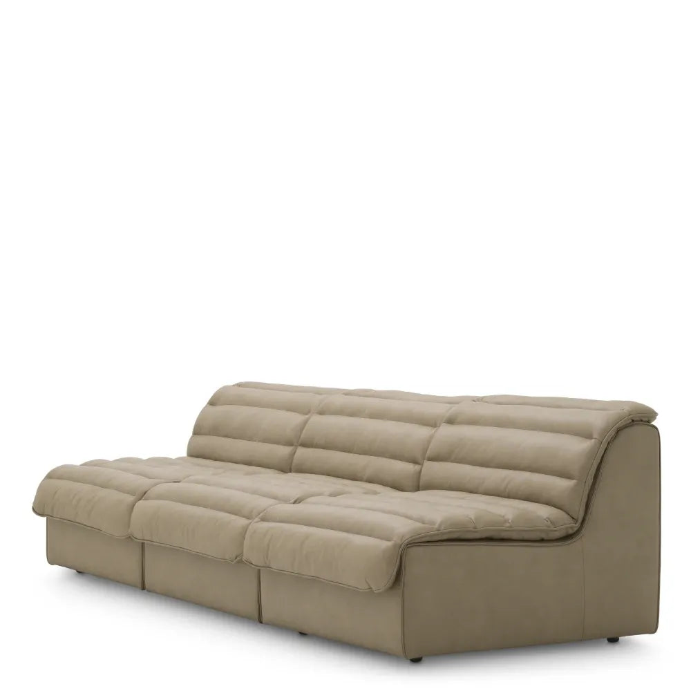 Modul centru tapitat cu Piele Bej L92xA106xH79cm Dunemore Eichholtz