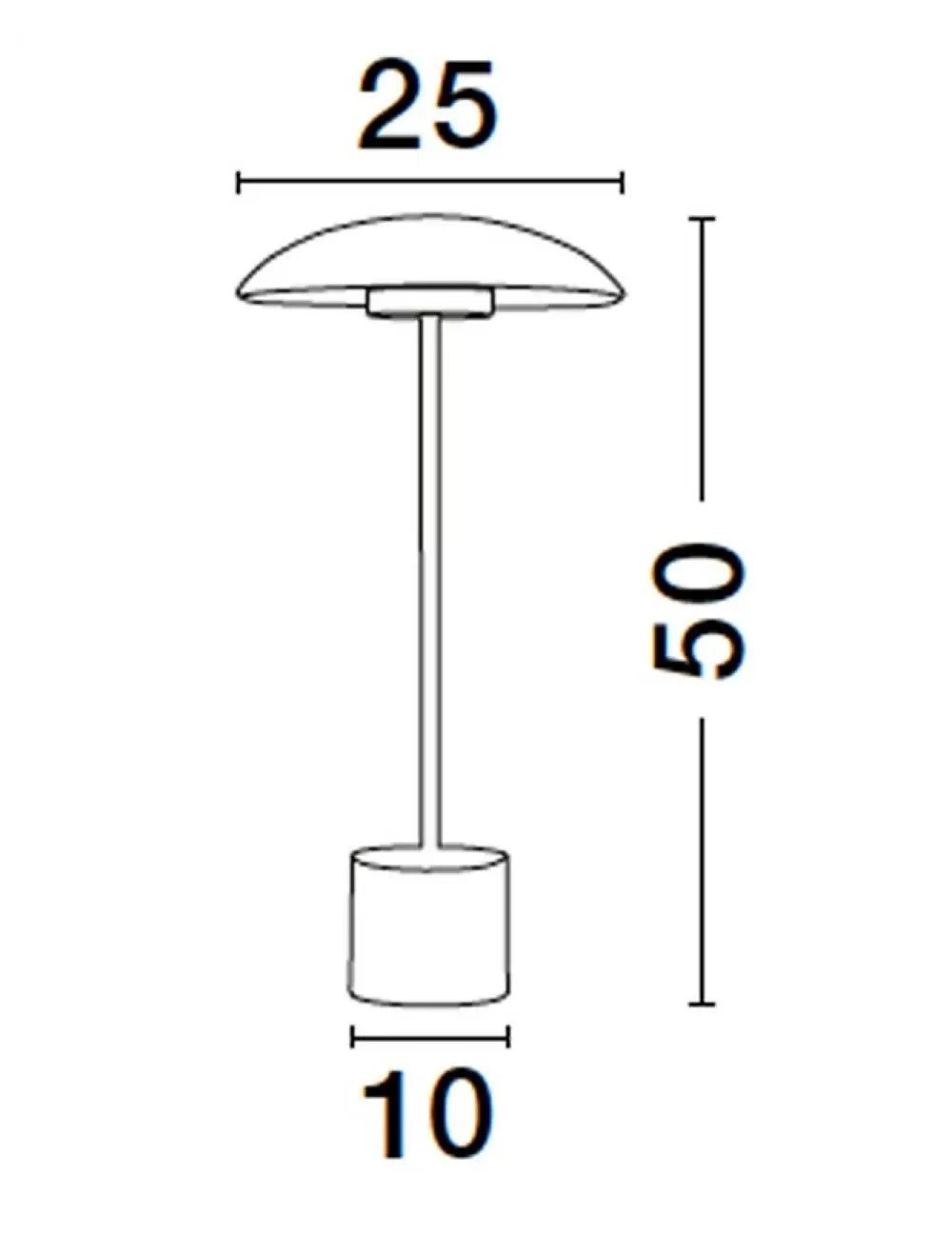 Veioza structura din Metal Auriu si abajur din Metal Auriu H50xL25cm IP20 5W 250lm 3000k LASH