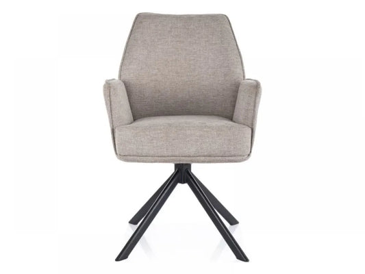 Scaun tapitat cu Stofa Brego 31 Bej cu picioare din Metal Negru H90xL58xA46cm Hugo