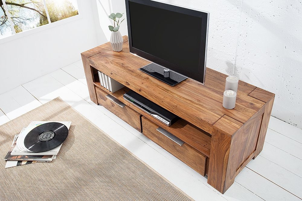Comoda TV din Lemn masiv de palisandru Maro Makassar L135xH45cm