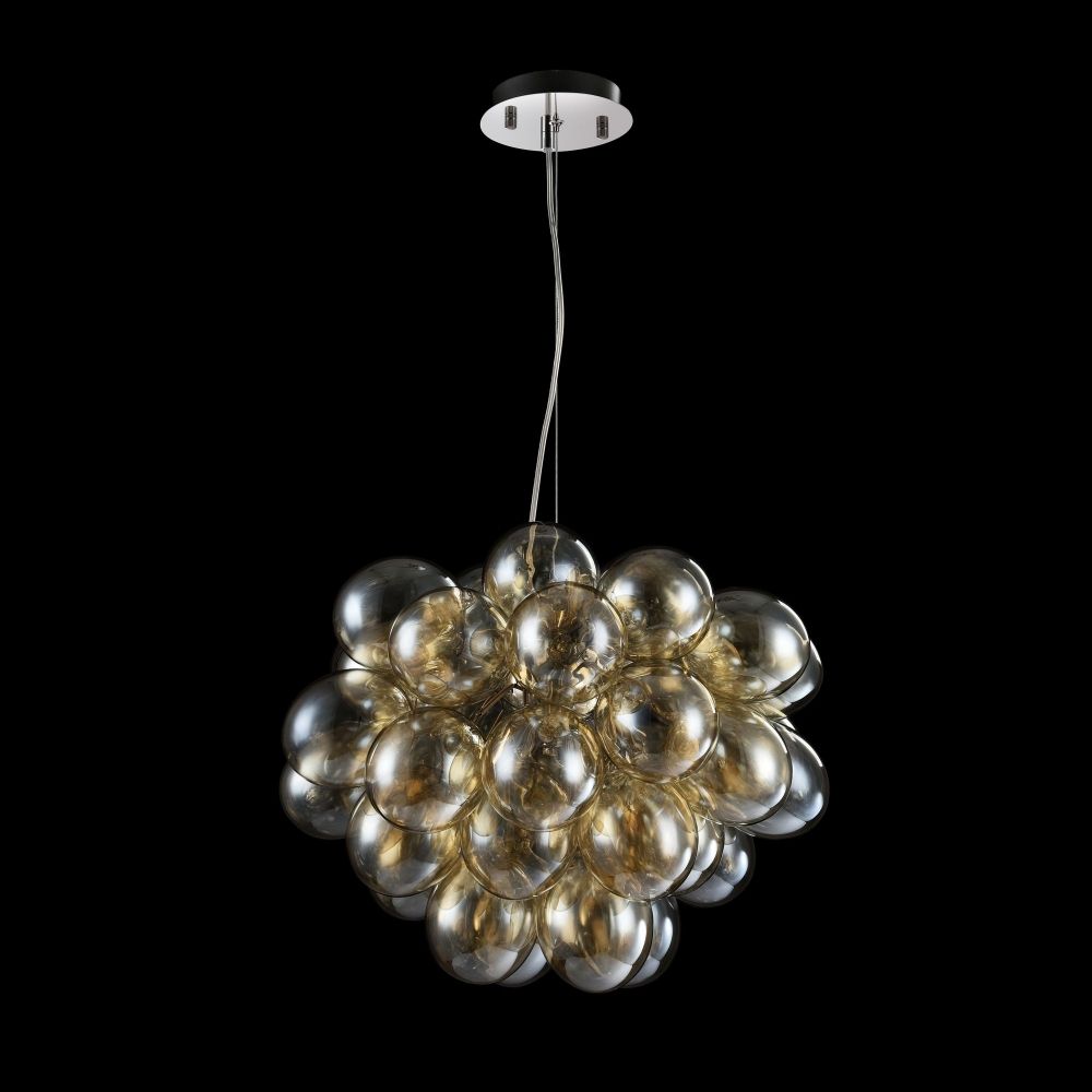 Lustra rotunda cu inaltime reglabila din Sticla Auriu cu 8 becuri D50xH170cm Balbo