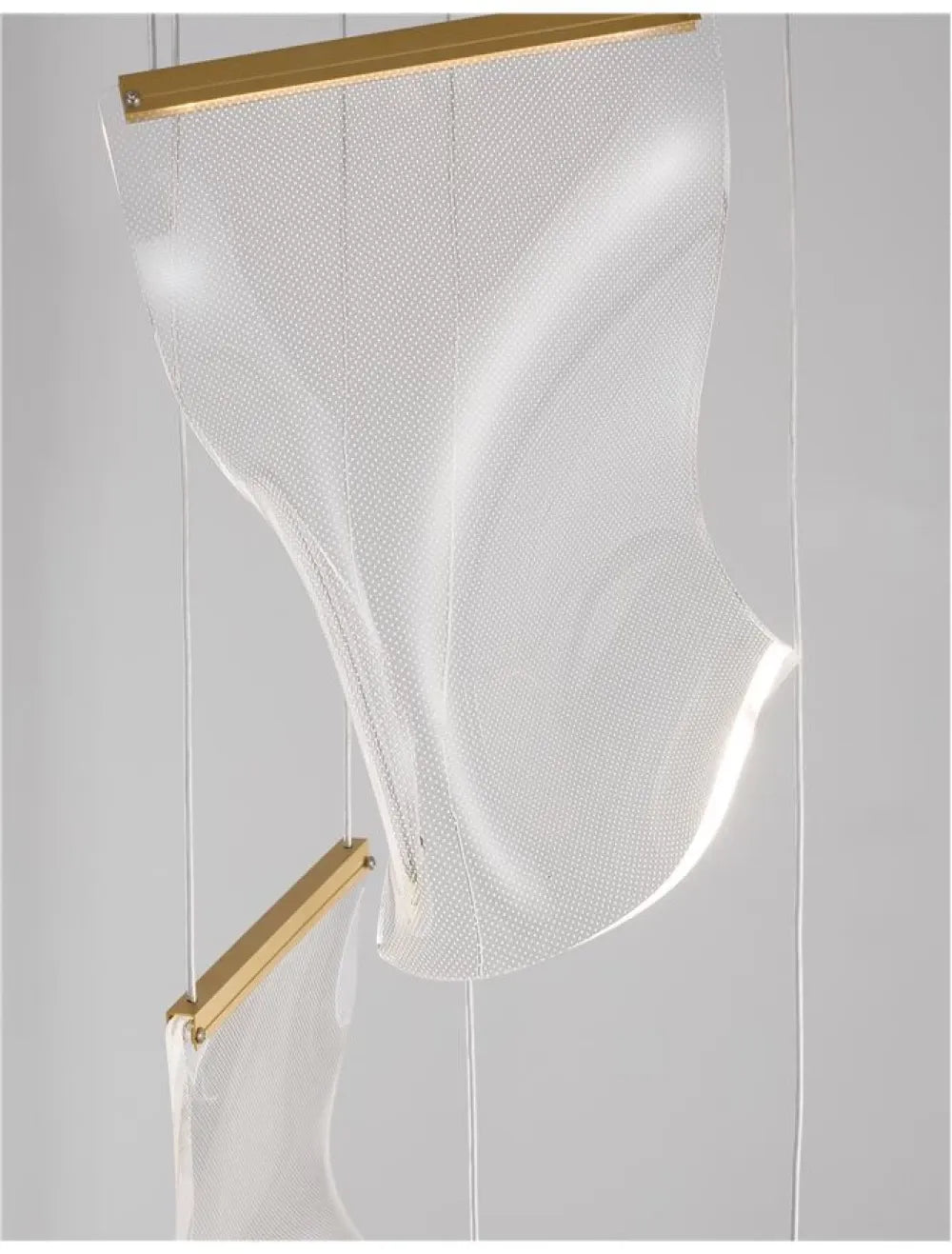 Candelabru structura din Aluminiu Auriu si abajur din Acrilic Transparent H150xL28cm IP20 16W 1193lm 3000k SIDERNO