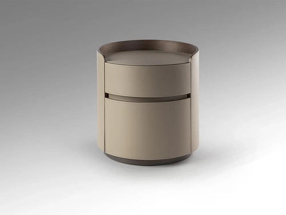 Noptiera din Placaj de nuc Bej si Portelan Bej D45xH48cm Cirze