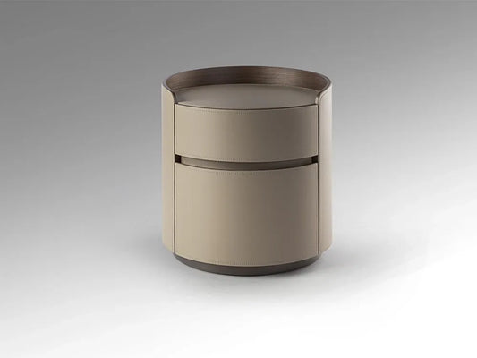 Noptiera din Placaj de nuc Bej si Portelan Bej D45xH48cm Cirze