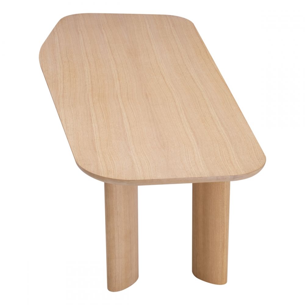 Masa Asimetrica Flemings Eichholtz din Furnir de stejar Bej de 6-8 persoane L250xH76.5cm