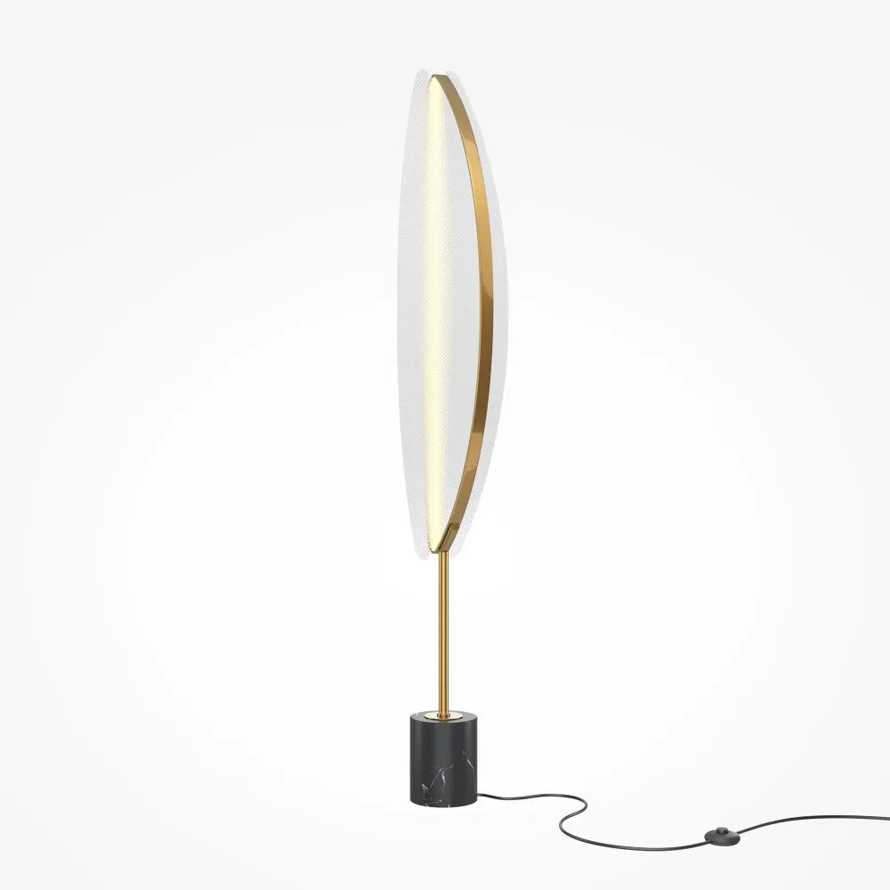 Lampa podea din Aluminiu Alama si Acrilic Transparent H158xL33cm Breeze