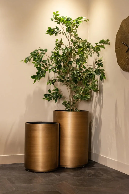 Ghiveci decorativ din Metal Auriu periat D45xH61cm Dira