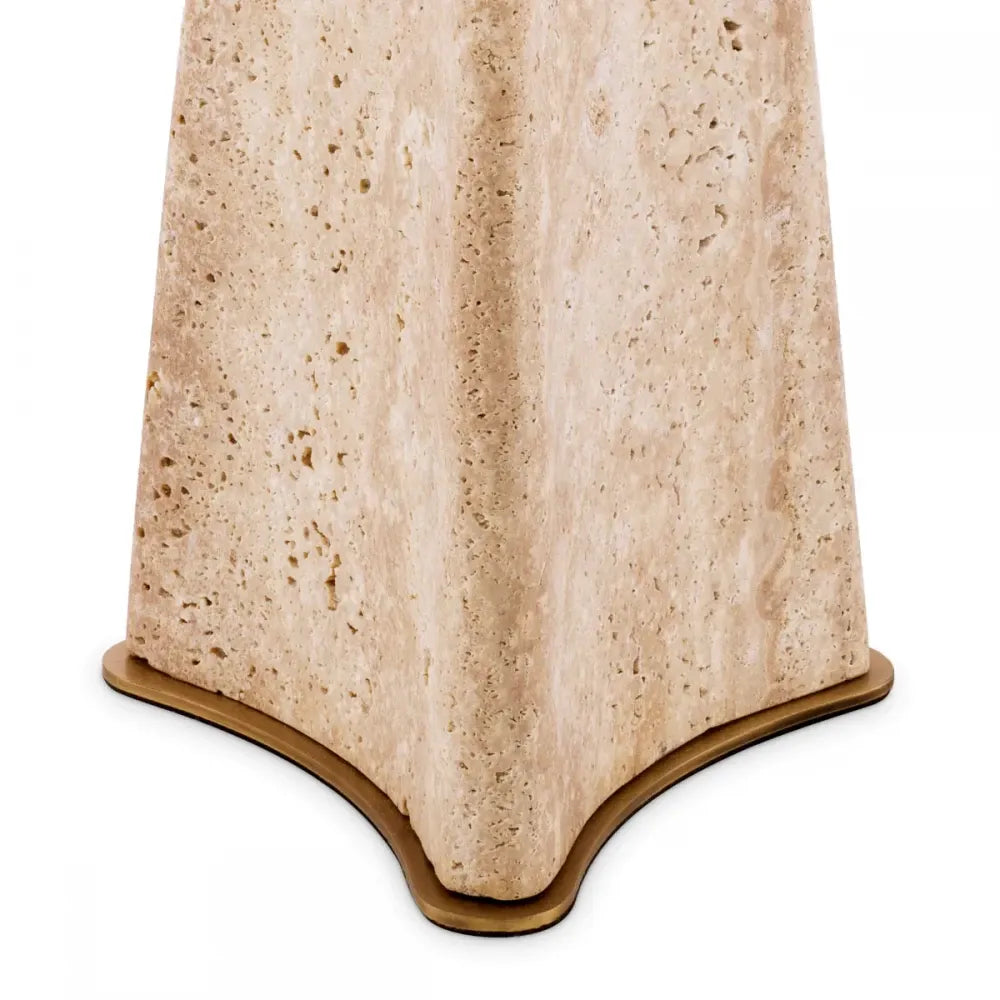 Lampa de podea din Metal/Travertin Alama/Bej si Textil Bej H106.5xD48cm Benson  Eichholtz