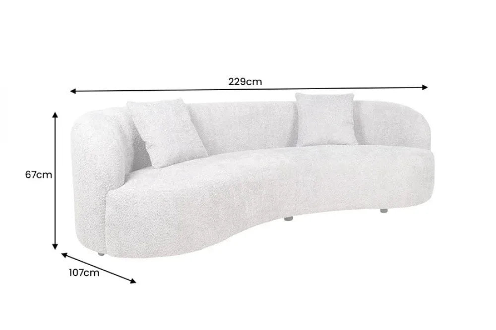 Canapea 3 locuri tapitat cu Stofa boucle Gri L229cm Atelier