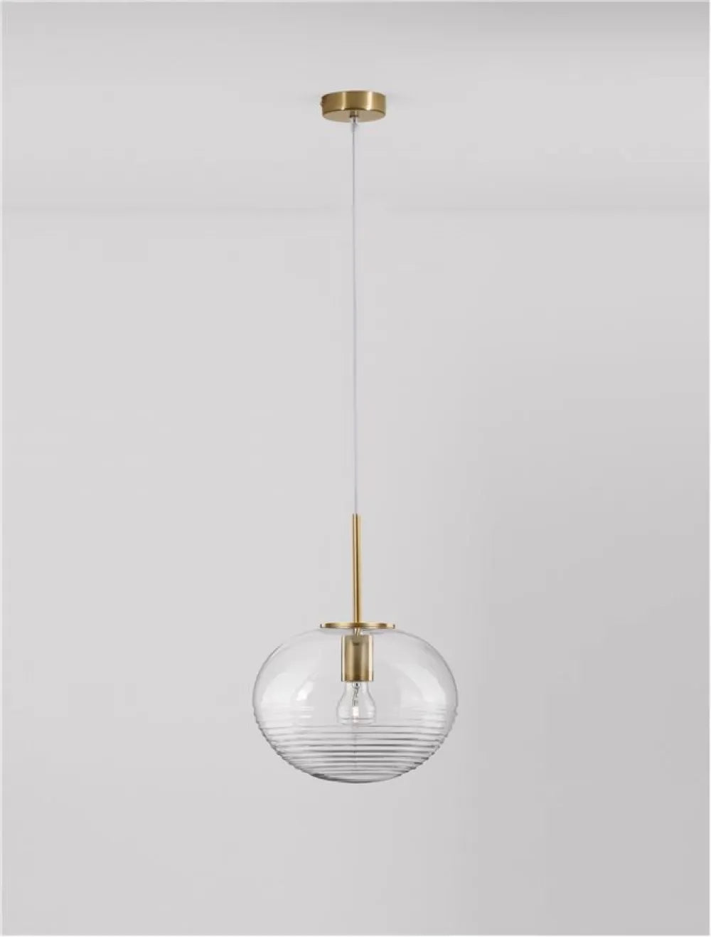 Pendul structura din Metal Auriu si abajur din Sticla Transparent H190xL28cm IP20 MAEVE