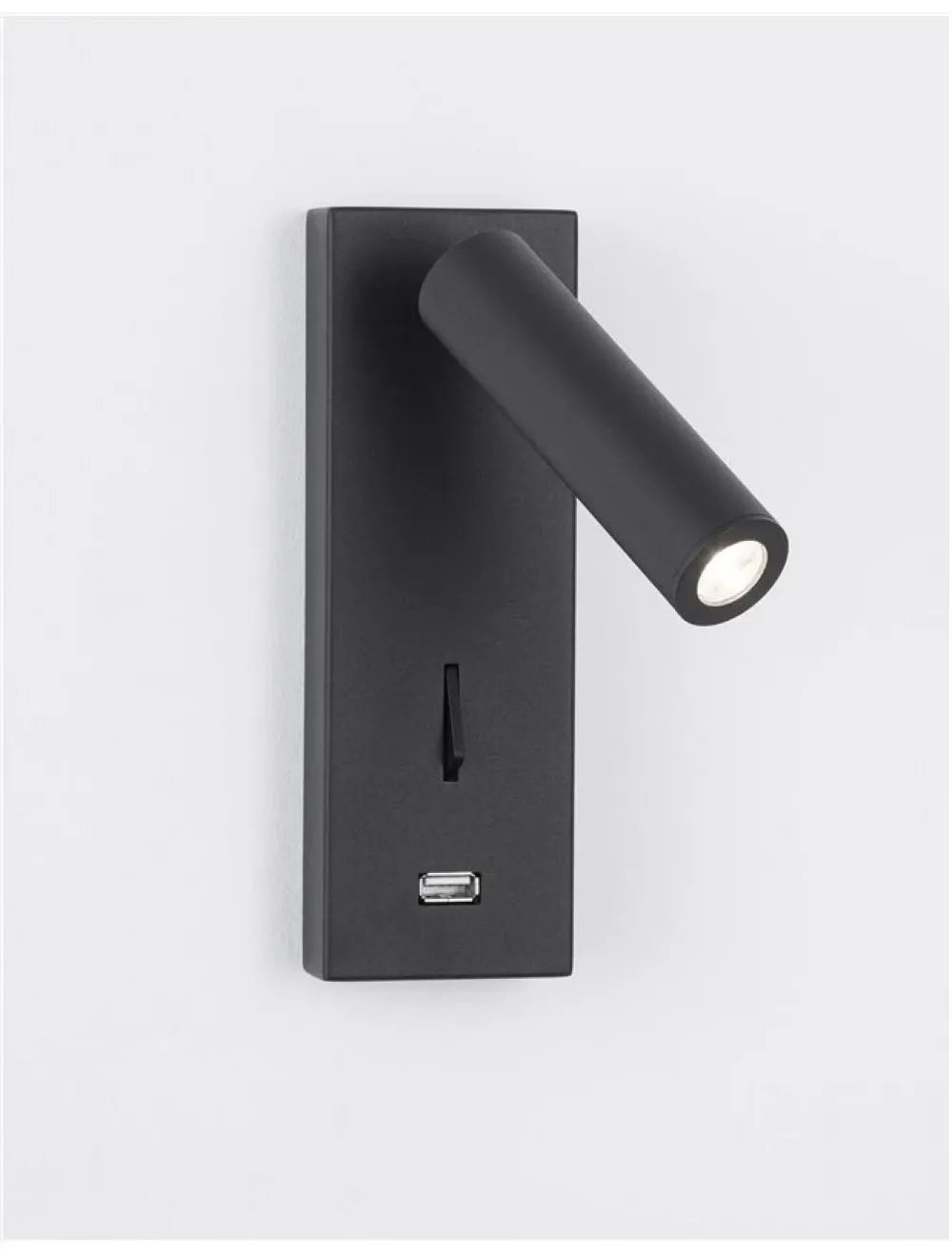 Aplica de perete din Aluminiu Negru H18xL6cm IP20 3W 210lm 3000k FUSE