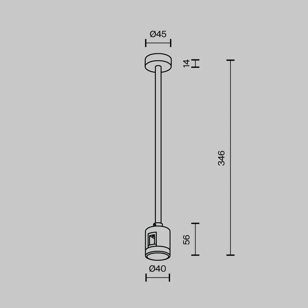 Suport mediu pe tavan cu conector direct de alimentare 300 mm Flarity din Aluminiu Negru H34.6xL4.5cm Flarity