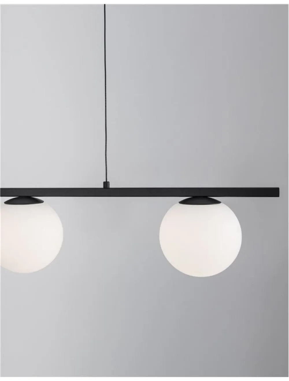 Lustra structura din Metal Negru si abajur din Sticla Alb H120xL72cm IP20 26W 1870lm 3200k JOLINE