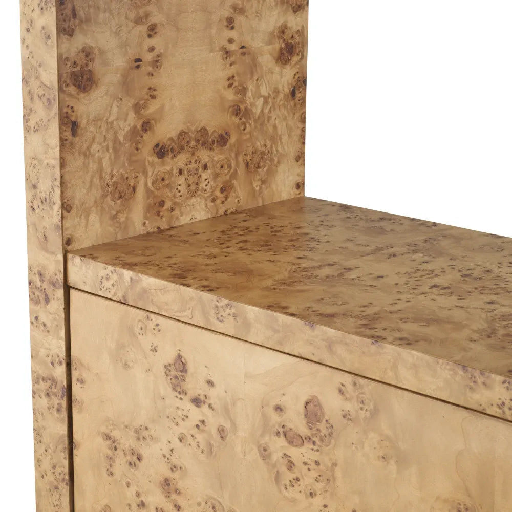 Biblioteca din Furnir mappa burl Maro deschis L120xH210cm Quinton Eichholtz