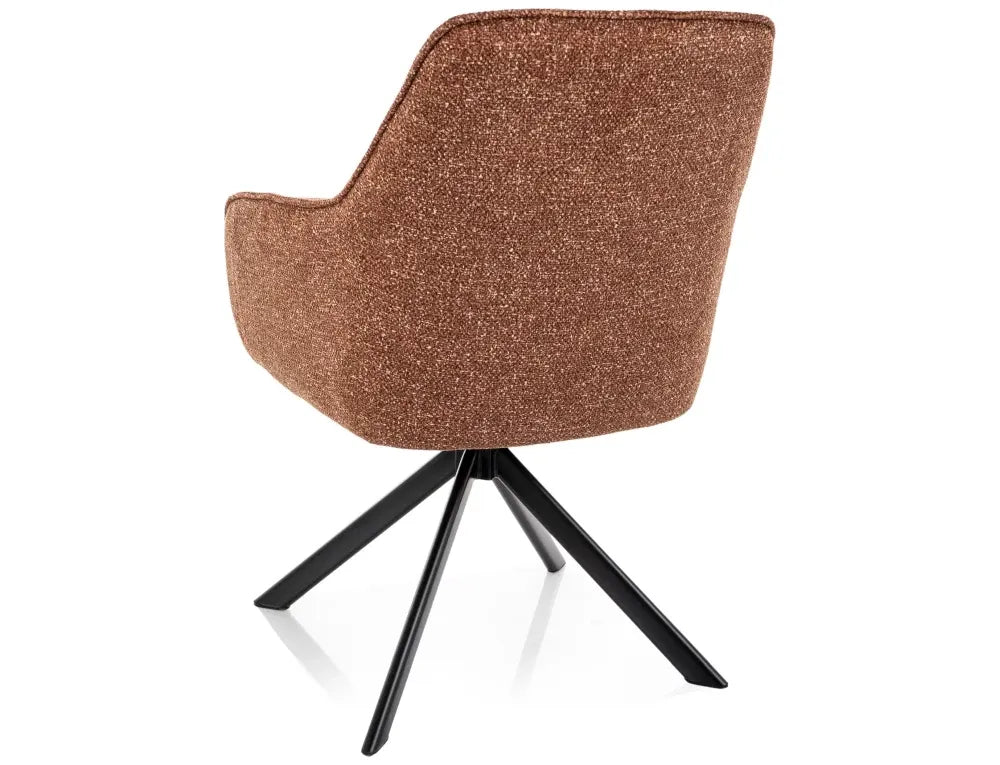 Scaun rotativ din Stofa Maro si Metal Negru H83xL55xA62cm Notti