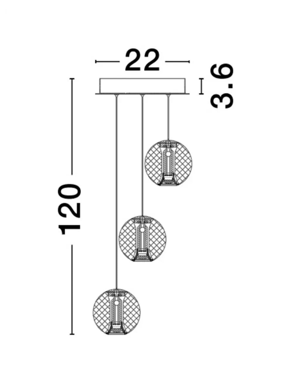 Candelabru structura din Aluminiu Auriu si abajur din Acrilic Transparent H120xL22cm IP20 16W 665lm 3200k BRILLANTE