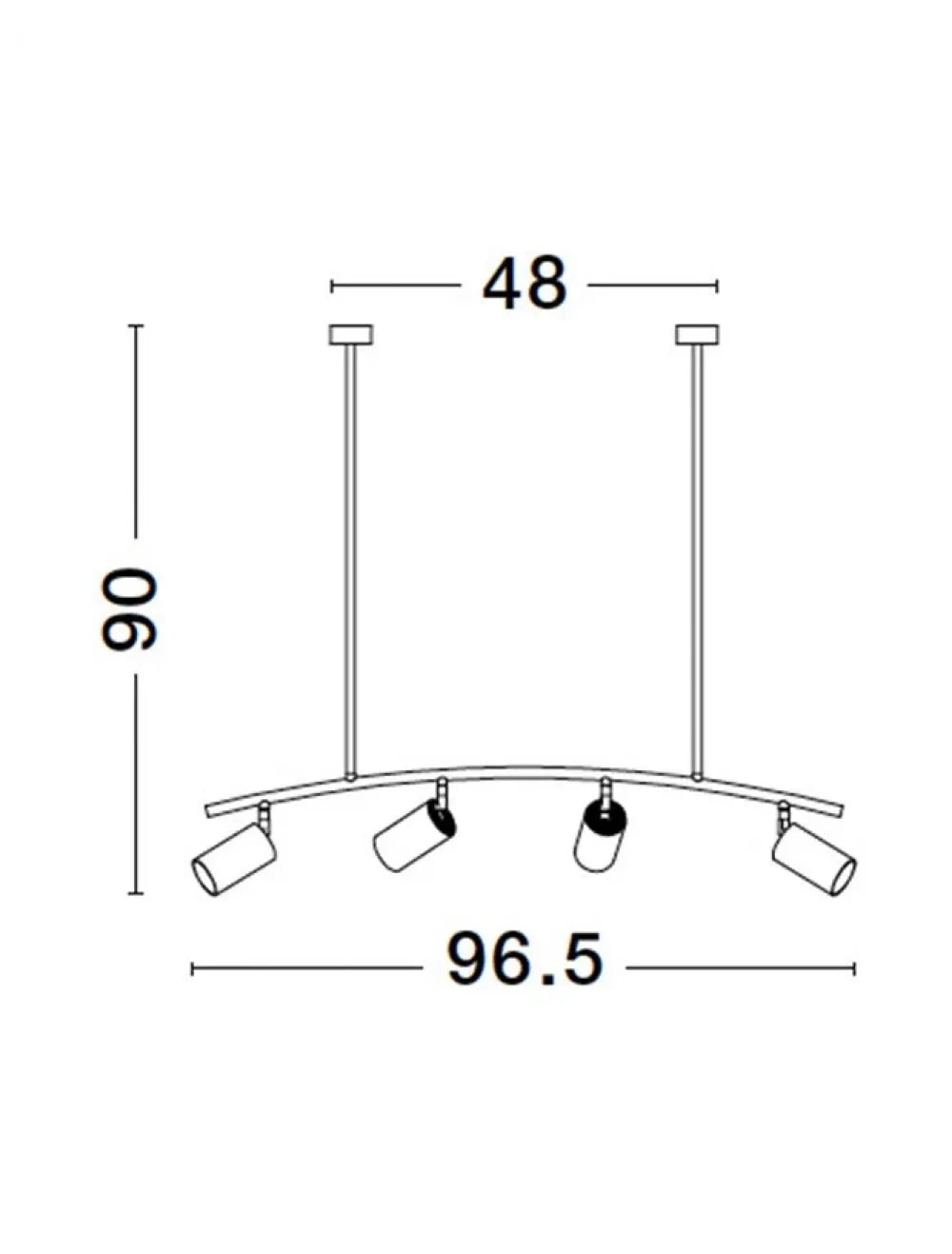 Lustra structura din Aluminiu Negru si abajur din Aluminiu Auriu H90xL96.5cm IP20 POGNO