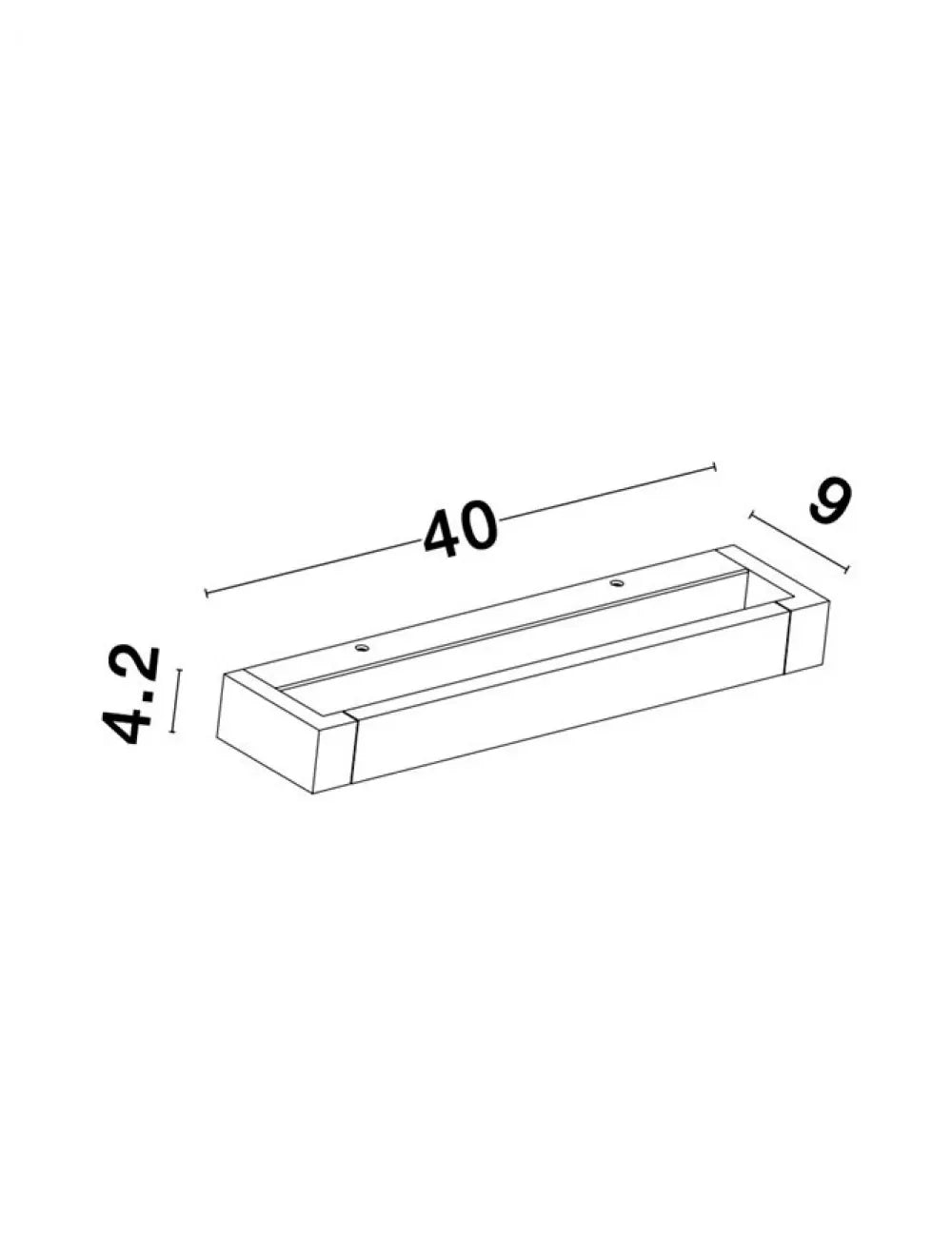 Aplica de perete structura din Aluminiu Alb si abajur din Acrilic  H4.2xL40cm IP20 12W 901lm 3000k LINE