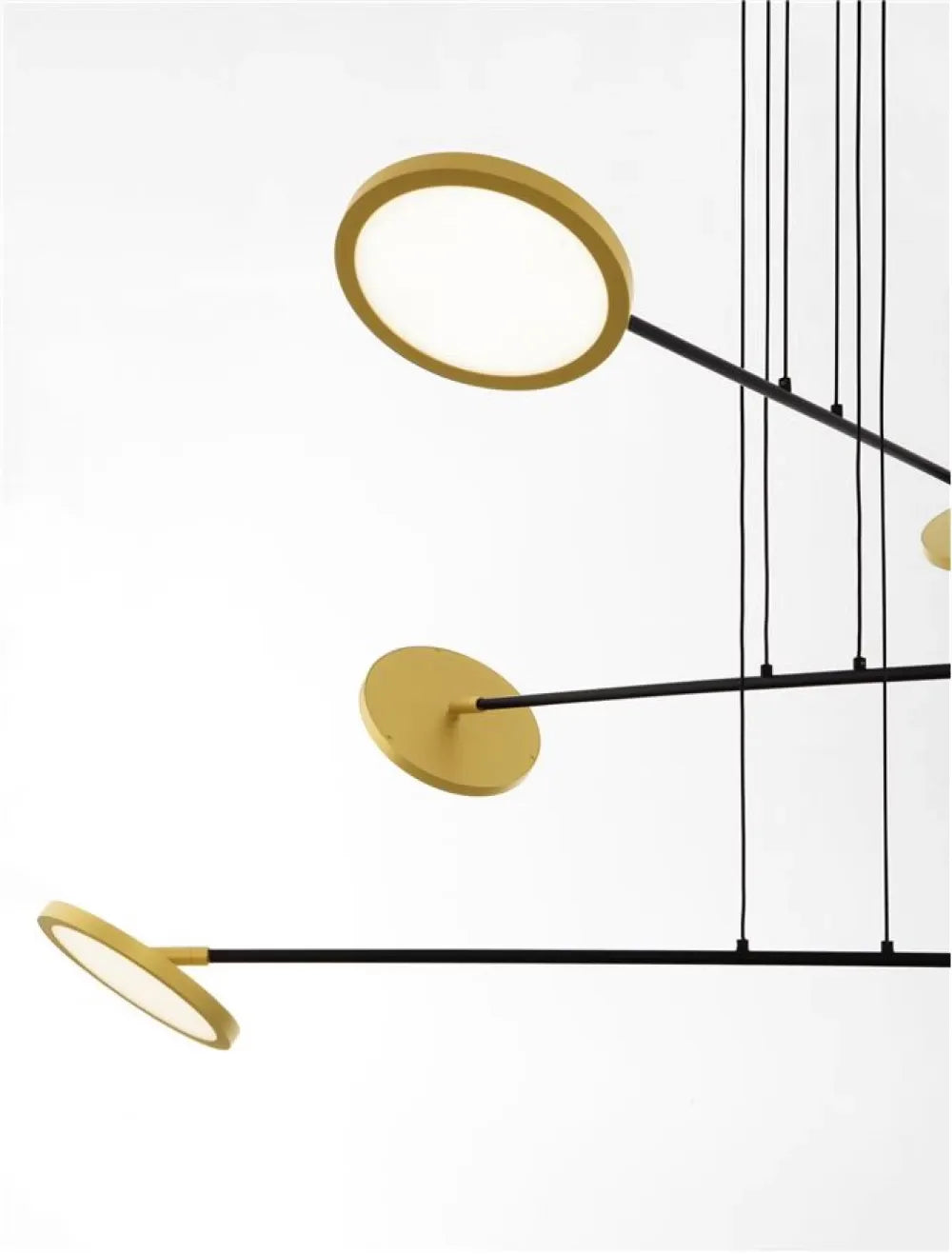 Candelabru structura din Metal Negru/Auriu si abajur din Acrilic Alb H120xL100cm IP20 47W 4306lm 3000k SCOPE