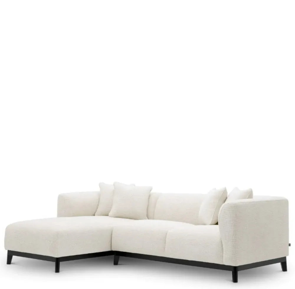 Coltar orientare stanga tapitat cu Stofa Lyssa Alb L163xAxH72cm Corso Lounge left Eichholtz