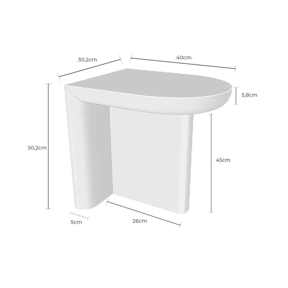 Noptiera cu colturi rotunjite Damien de culoare nuc L30xH50cm