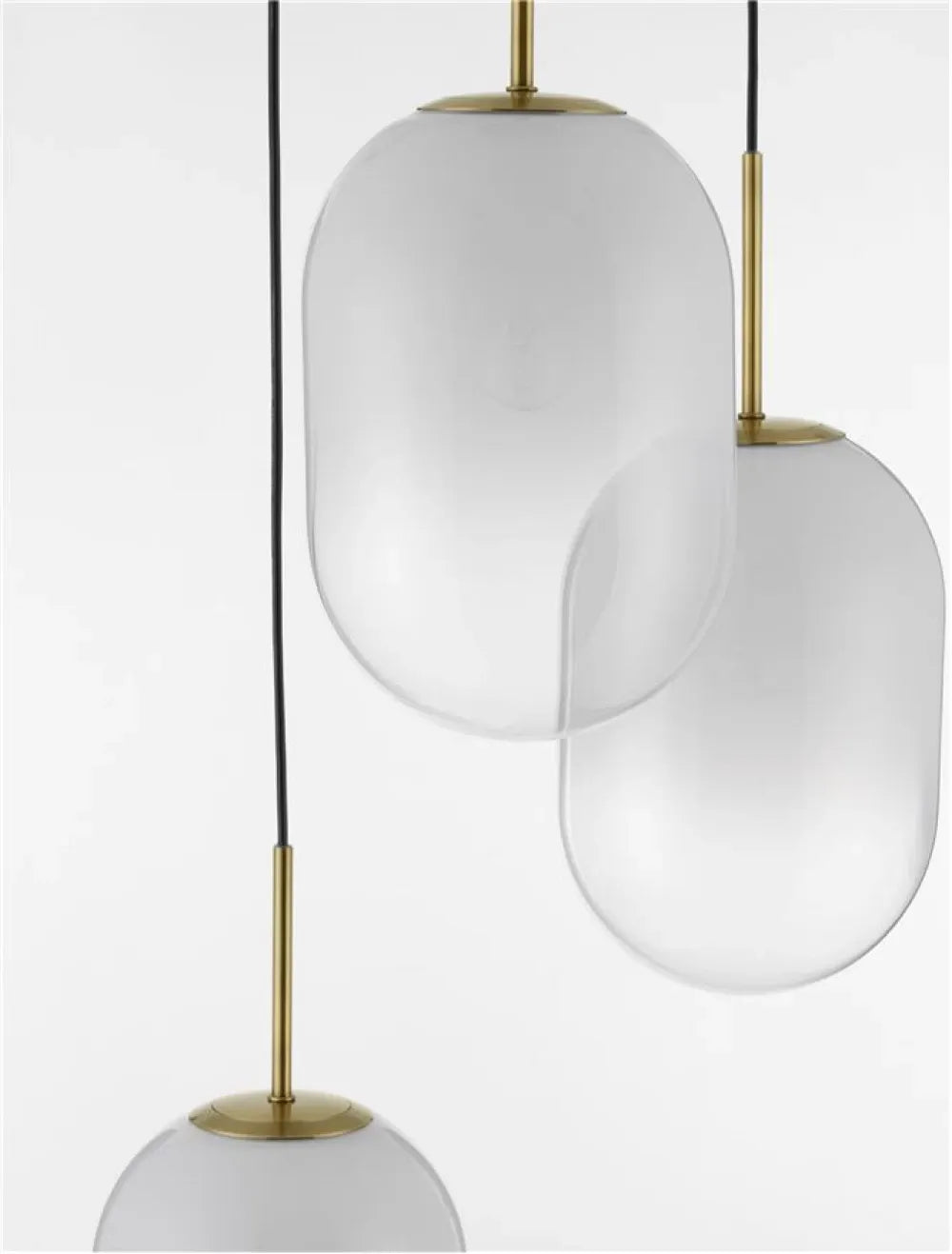 Lustra structura din Metal Auriu si abajur din Sticla Alb H120xL43cm IP20 CHRYSI