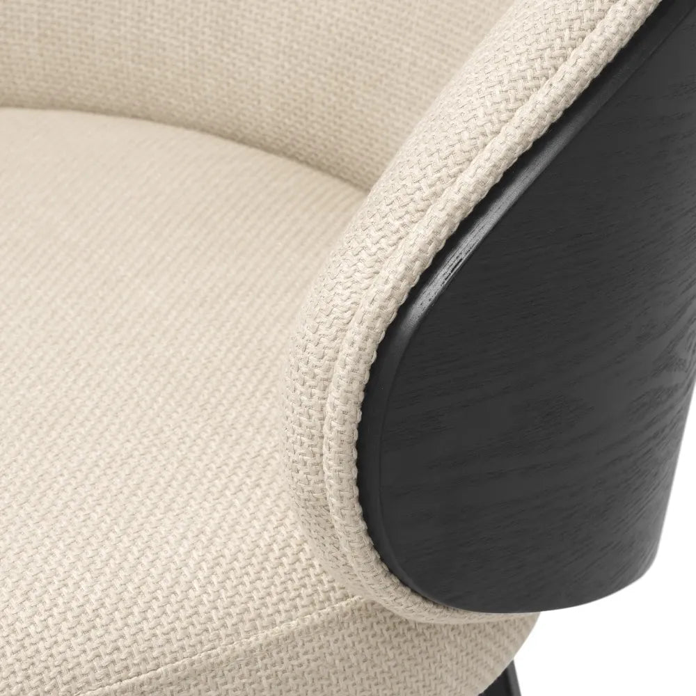 Scaun de insula rotativ tapitat cu Stofa Bej sand L57xA52xH92cm Camerota Eichholtz