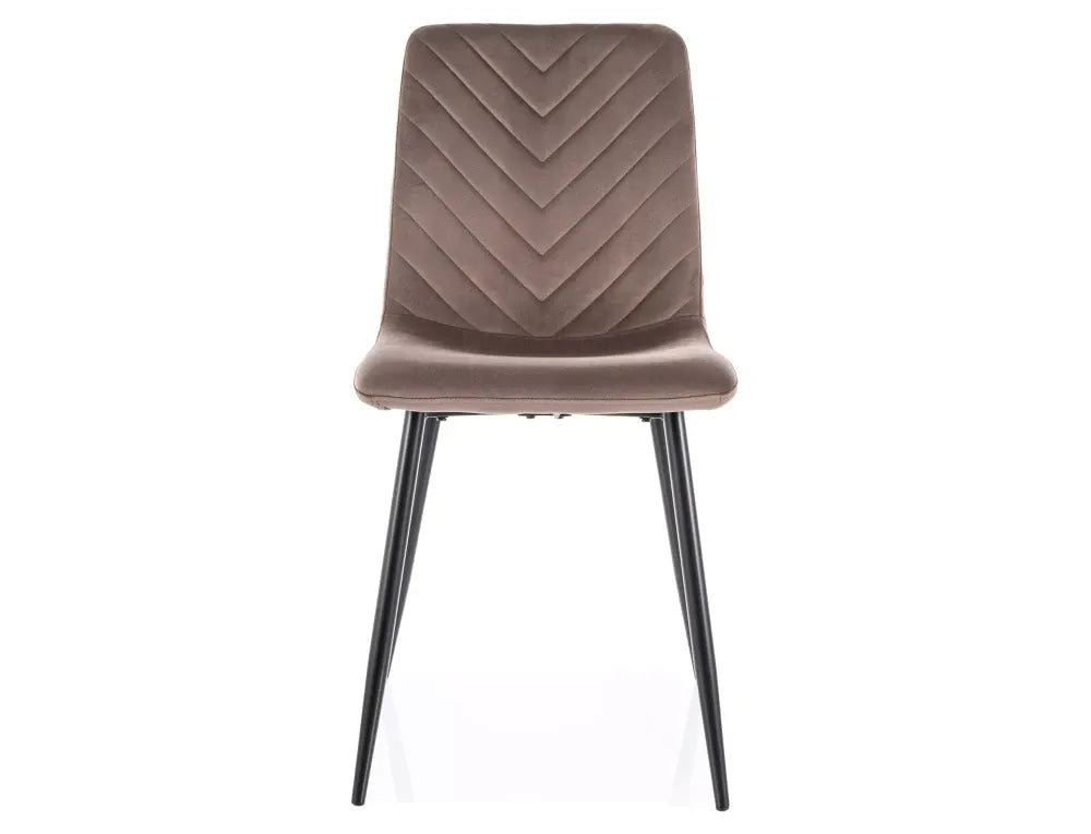 Set 2 scaune din Catifea Maro cappuccino si Metal Negru Hx91Lx45xAcm Daren