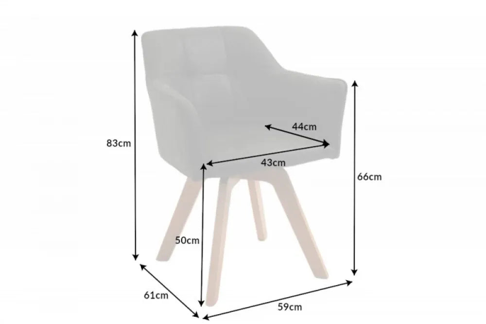 Scaun pivotant tapitat cu Microfibra Gri inchis cu picioare din Lemn de fag Maro H83xL59xA61cm Loft